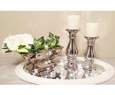 Kerzenleuchter Kerzenhalter Moderner Unterschiedlicher 2er set Größe, 23.5/20 cm Antik Kerzenständer Geburtstag Besondere Anlässe Kreativ Kerzen Ständer für Valentinstag Restaurant Weihnachts für Hochzeit und Esstisch Dekoration