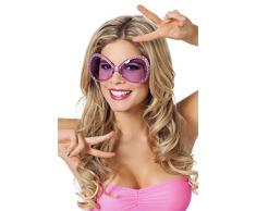 Damen-Brille mit Strass-Steinchen Glitzer Show Glamour Diva Spaß-Brille Scherz-Artikel Hochwertiges Kostüm-Zubehör Party-Accessoire Karneval Fasching Fastnacht Mottopartys Einheitsgröße Rosa