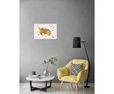 artboxONE Poster 45x30 cm Für Kinder Waldfreunde hochwertiger Design Kunstdruck - Bild Bär Fuchs Wildschwein