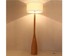 Cxjff Stehlampe Moderne Einzigartige Design Kreative Hotel Stil Leinenschirm Massivholz Vase Stehlampe 1,55 Mt mit Fußschalter for Wohnzimmer Schlafzimmer Büro Studie Lesen