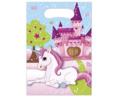 Procos 85721 Partytüten für Kindergeburtstag oder Mottparty, EINHORN FILLY, Mitgebsel (6-er Pack)