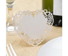 10x Tischkarten Hochzeit Herz Vintage ivory - Tischkarten, Platzkarten, Namenskarten, Platzkartenhalter