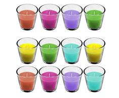 Multistore 2002 12tlg. Set Zitronenöl Duftkerzen im Glas je Ø6,5cm Windlicht