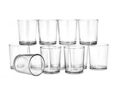 VBS 12er-Set Teelichthalter Glas klar ca. 6cm hoch 4,7cm Durchmesser Teelichter Teelichtglas Gläser zum Basteln Kerzen Windlichter Votivgläser
