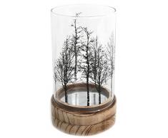 Wunderschöne Baum Glas Holz Kerze Teelichthalter