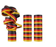 JES Collection 3er Luftschlangen Set Deutschland Fan Design schwarz, rot, gold Fußball Party Dekoration (3 Rollen)