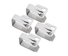 Aongray Geschirr-Motive Edelstahl Tischtuchklammern Tischdeckenklammer,4 Stück Schmückend Tischtuch Klammer,Tischdeckenhalter an Ihre bis zu 3.5 cm Dicke Tischplatte,Kitchen Craft. (6,5 x 5)