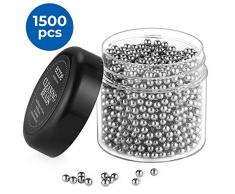 ecooe Reinigungsperlen 1.500 Kugeln Edelstahl, für Dekanter, Vase, Karaffen, Flaschen Keine Kratzer, Kein Rost