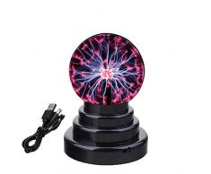 Magische Plasmakugel Plasma Ball Leucht Tragbare Ball Elektrostatische Kugel Berührungsempfindliche Blitzkugel, Blinkende Pädagogisches Spielzeug Blitzlicht Plasmalampe - USB oder batteriebetrieben