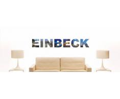 Wandtattoo farbige Wandschrift Städtename Einbeck mit Sehenswürdigkeiten 80 x 12 cm Länge