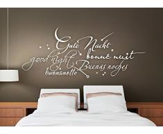 Grandora W761 Wandtattoo Gute Nacht International Schlafzimmer Kreativset dunkelrot