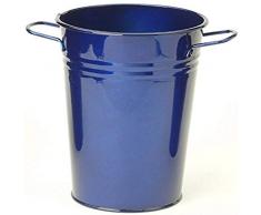 HiT 8295E GB Emaillierte verzinkte Stahlvase, 16,5 x 24,1 cm, glasiert blau