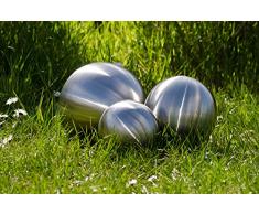 Köhko 3er Edelstahlkugeln-Set-06 Ø 9-15-24 cm Dekokugel aus gebürstet-matten Edelstahl 9-15-24