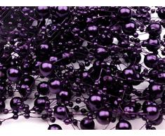 12 Perlengirlanden á 130 cm = 15,6 m #24 dunkel lila