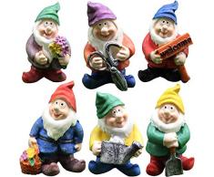 BESLIME Gartenzwerge Set Dekoration Garten Zwerg Dekoration Harz Handwerk Charakter Bonsai Zubehör, Deko Garten Gartenzwerg Figuren Dekoration Verschiedene Design