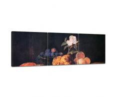 Bilderdepot24 Leinwandbild Panorama Édouard Manet - Alte Meister Stilleben mit Brioche 120x40cm 3tlg. - fertig gerahmt, direkt vom Hersteller