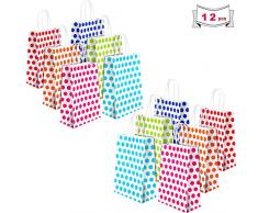 Sunshine smile Geschenktüten für Kinder Kraft Tüten Mitgebsel Tüten papiertüten aus kraftpapier mit henkel Papiertüten für Part für Partys, Hochzeiten, feiern [12 Stück]
