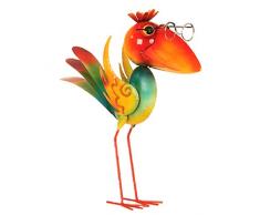 Große Metall Figur exotischer bunter Vogel 43cm Garten Dekoration Vogelscheuche schlauer Vogel