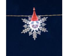 Konstsmide 1285-203 LED Dekolichterkette Schneekristalle / für Innen (IP20) / 24V Innentrafo / 8 kalt weiÃe Dioden / transparentes Kabel