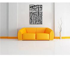 Monocrome, New York, Manhattan 3-Teiler Leinwandbild 120x80 Bild auf Leinwand, XXL riesige Bilder fertig gerahmt mit Keilrahmen, Kunstdruck auf Wandbild mit Rahmen, gänstiger als Gemälde oder Ölbild, kein Poster oder Plakat
