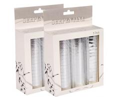 Folat - Papier Luftschlangen (18 Röllchen à 4 m) - silber glänzend - 2 x 3 Stk