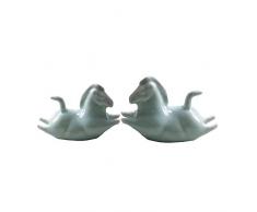 YAOHEHUA Vasen Vintage Deko Vasen Deko Set Keramikpferd Auf Schmiedeeisenbasis Im Chinesischen Stil Kunsthandwerk Im Wohnzimmer Von Pegasus