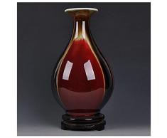 HongLianRiven Keramik Vasenhalter Dekoration Emaille Vase Antik Wohnzimmer Dekoration Guanyin Flaschenvase (mit Sockel) 10-26 (Color : C)