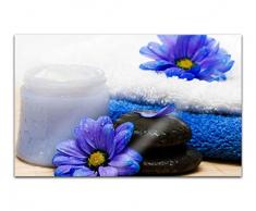 Acrylglasbilder 80x50cm Wellness Spa Blumen blau Steine Salbe Feng Shui Acryl Bilder Acrylbild Acrylglas Wand Bild 14H990