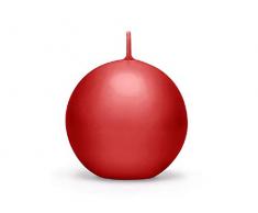 SiDeSo® 4 Stück Kugelkerzen Kerze (8cm rot matt)