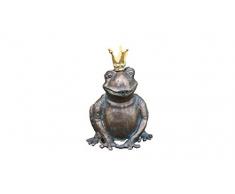 Bronze Frosch, Wasserspeier Froschkönig, Tierfigur für Garten & Teich