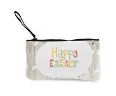 Osterkarten-Portemonnaie aus Leinen mit Holzrückseite, exquisite Münzbörse, kleine Geldbörse aus Segeltuch, für Münzen, Ausweise und andere