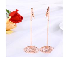 STOBOK Tischkartenhalter Clip Ständer Tischnummer Halter Platzkartenhalter Foto Memo Menü Clip 115mm 10 Stück (Roségold)