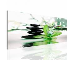 Bilder – Wandbild - Vlies Leinwand - 100 x 40 cm - Lilie Bild - Kunstdrucke – mehrere Farben und Größen im Shop - Fertig Aufgespannt !!! 100% MADE IN GERMANY !!! - Blume – Stein – Feng Shui 204212c