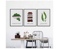 NIEMENGZHEN Druck auf Leinwand Poster Essen Leinwand Kunstdruck Poster Wandbilder Für Küche Dekoration Leinwand Malerei Moderne Wand Decor-50x70 cm Kein Rahmen