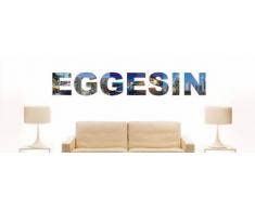 Wandtattoo farbige Wandschrift Städtename Eggesin mit Sehenswürdigkeiten 80 x 12 cm Länge