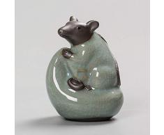 shovv Dekoartikel Ornamente 12 Tierkreis-Deko-Keramikpferd, Ratte, Kaninchen, Drache, Schlange, AFFE, Huhn, Schwein, Glück, Feng Shui, Kunsthandwerk, Ornamente