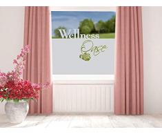 Graz Design 980117_80x57 Sichtschutzfolie Fenstertattoo Fensteraufkleber Deko für Badezimmer Wellness Oase Blatt Spa (Größe=80x57cm)