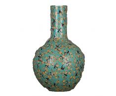 Fashion158 Qing Qianlong Pwder Emaille {Happy Upper Brow} Blaue Unterseite Kugelvase Imperial antikes Porzellan