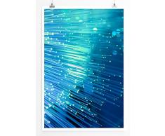 EAU ZONE Bilder - Fotografie – Licht in blauen Glasfasern- Leinwand Kunstdrucke Wandbilder aus Deutschland