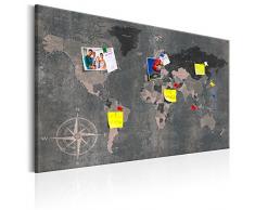 murando - Weltkarte Pinnwand & Vlies Leinwandbild 120x80 cm 1 Teilig Kunstdruck modern Wandbilder XXL Wanddekoration Design Wand Bild - Landkarte Karte Reise Geographie bunt k-A-0057-v-d