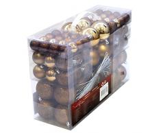 Christmas Gifts 100 x Weihnachtskugeln, Plastik, Bronze, 12.1 x 35.7 x 23.4 cm