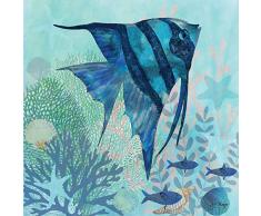 Rahmen-Kunst Keilrahmen-Bild – Jill Meyer: Coral Reef I Leinwandbild Fisch Maritim Korallen-Riff