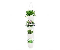 Ulikey Keramik Blumentopf Hängend Wand Vase, Hängeampeln, Muse Wandvasen Keramik, Blumentopf Hängend, Blumenampel Deko Weiße Moderne Wand Deko für Sukkulenten/Kaktus