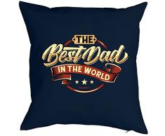 PAPA VERSTEHER Vatertagsgeschenk bedanken BEST DAD IN THE WORLD - Kissen mit Innenkissen - Vater Geschenkeidee zum Geburtstag Weihnachten Männer - Deko u Nutzkissen 40x40cm blau : )