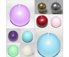 Kugelkerze rund 60 mm (Farbe wählbar) (weiß)
