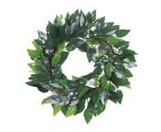 Alecony 45CM Künstliche Grünpflanze Kranz Simulation Grünpflanze Girlande Innenministerium Dekor Weihnachtsdeko Kranz Weihnachtsgirlande mit Kugeln Handarbeit Weihnachten Garland Dekokranz