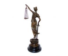 Kunst & Ambiente - Kleine römische Bronzefigur - Justitia - mit Schwert + Waage - Echte Bronze - Justitia Kaufen - Bronzefiguren kaufen