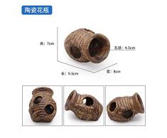 JRTAN & Pet Habitat Lizard Snake Spider Lair Dekorativer Garnelennestschutz des Aquariums, Keramikvase