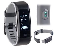 Newgen Medicals Fitnessarmband Schwimmen: Premium-GPS-Fitness-Armband, XL-Touchdisplay, Puls, 18 Sportarten (Sportuhren)