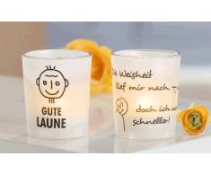 Motiv Teelichtglas GUTE LAUNE, SCHLECHTE LAUNE Teelichtbehälter (Foto links) Gilde